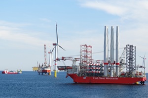 Photo taken on Hohse See OWF with Blue Tern in the foreground and Brave Tern in the background Credit Fred Olsen Windcarrier and Mineev Aleksandr 2