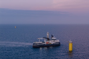 All monopile foundations installed at Thor offshore wind farm
