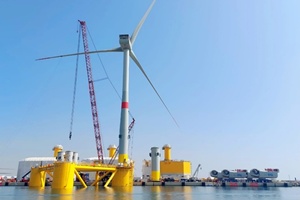 Ocean Winds begins turbine assembly for EFGL floating wind project at Port-La Nouvelle (image courtesy EFGL/Ocean Winds)