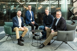 Wirescan L to R Artem Lytkin CCO Morten Husbey CEO Jo Inge Buskenes CTO Anders Berger CFO